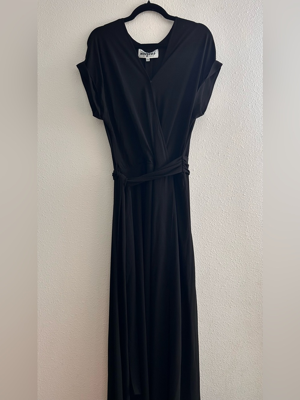 Meghan LA Black Wrap-Style Maxi Dress